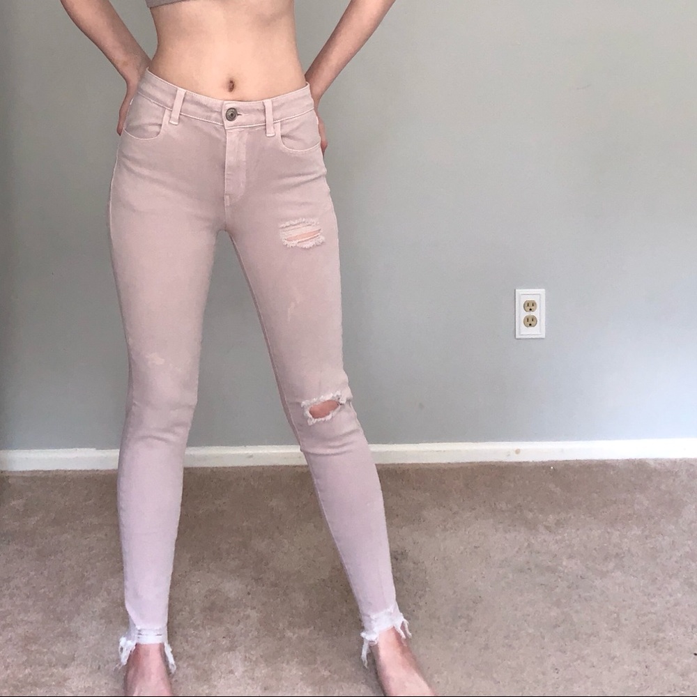 American Eagle High Waisted Pink Jeggings